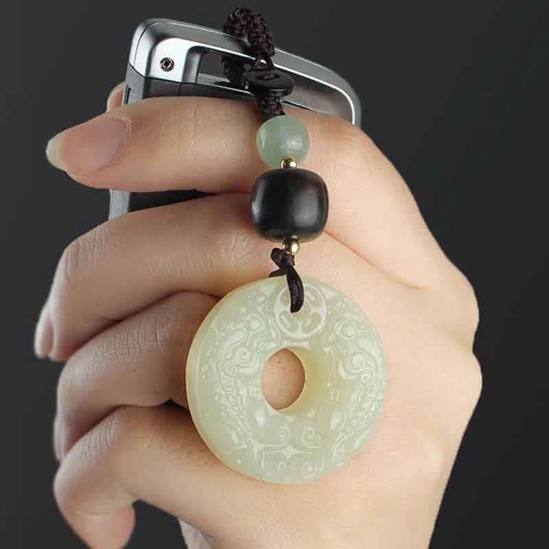 Schlüsselanhänger Pixiu Jade Wohlstand Frieden Feng Shui Glücksbringer spirituell