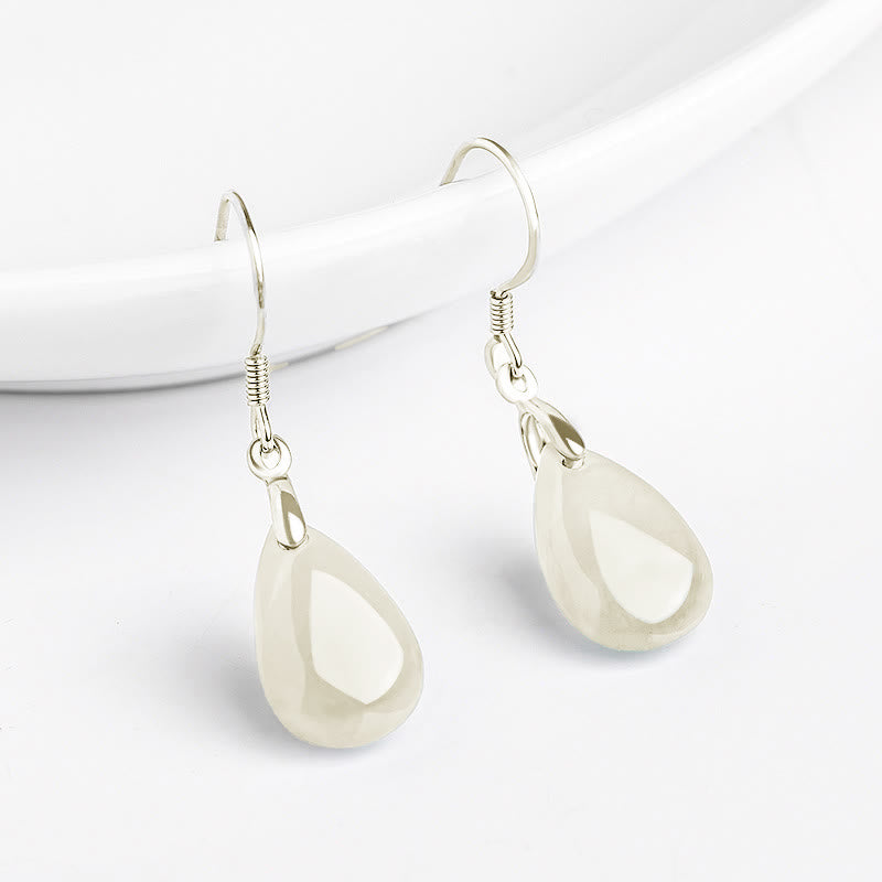Ohrringe Jade Tropfen Glück Wohlstand Silber Ohrhänger spirituell Schmuck Boho