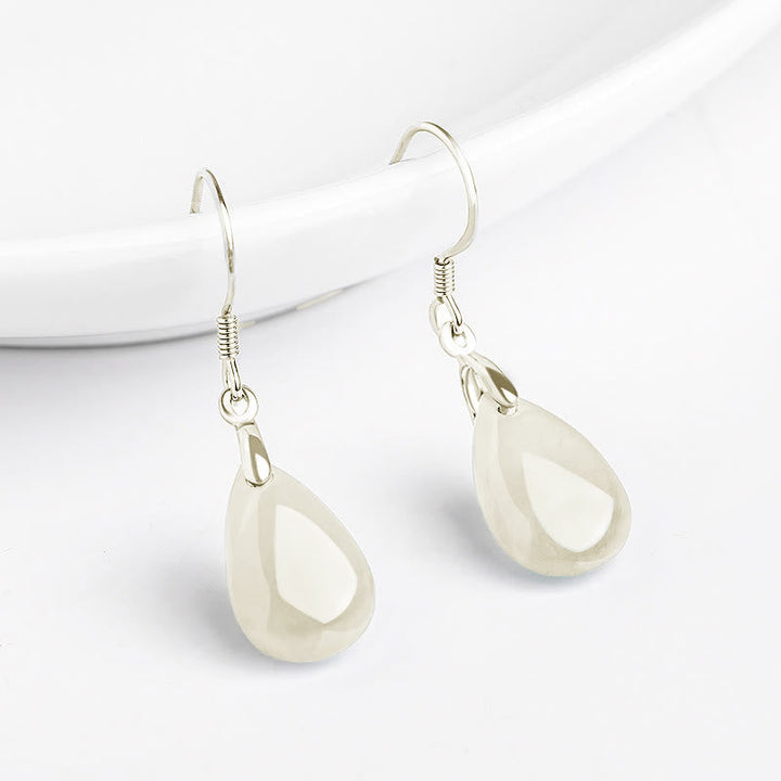 Ohrringe Jade Tropfen Glück Wohlstand Silber Ohrhänger spirituell Schmuck Boho