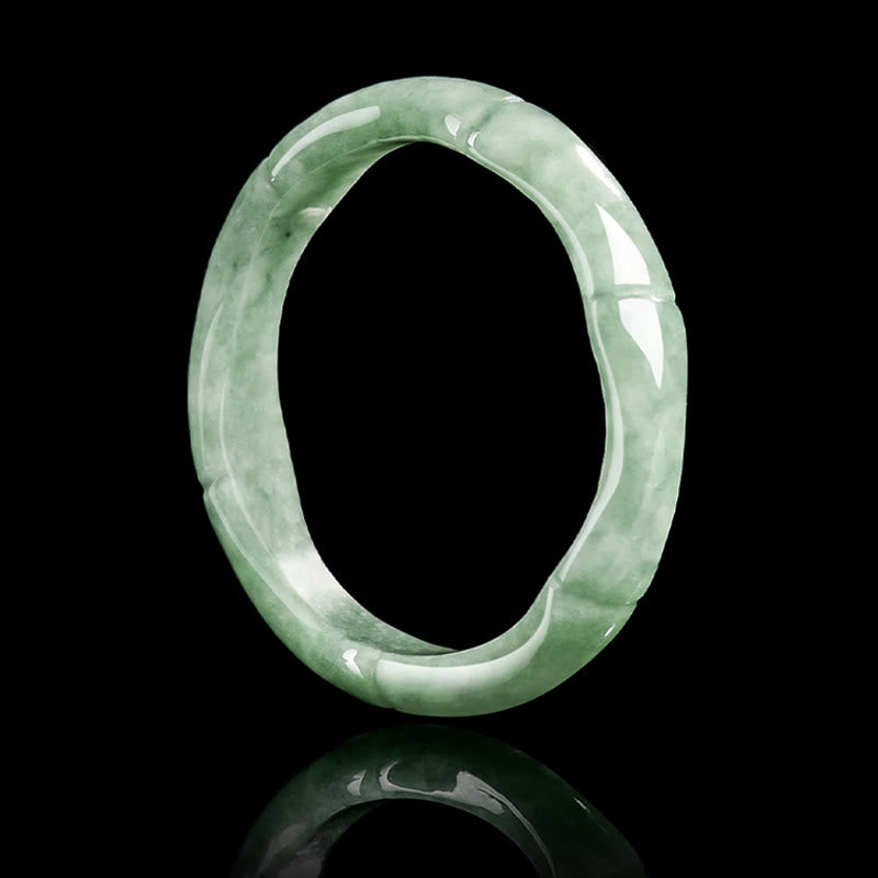 Ring Jade Bambus – Fülle eleganter Armreif grüner Naturstein