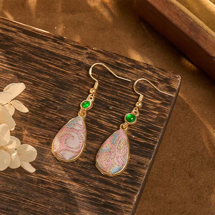 Ohrringe Songbrokat Jade Tropfen – Harmonie auf Holz Boho Schmuck