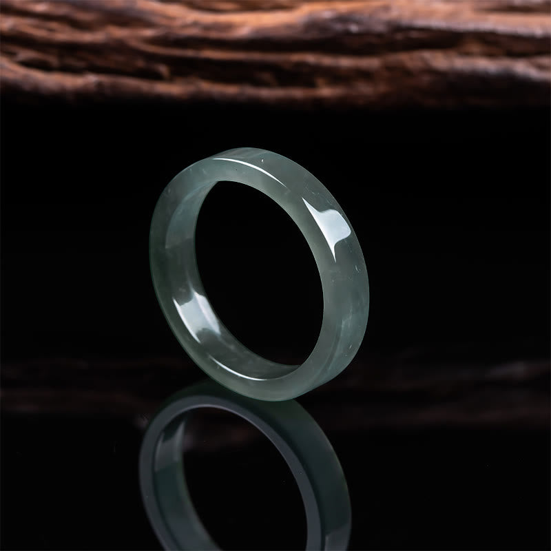 Ring Jade Fülle Wohlstand poliert facettiert grün Fengshui Armreif