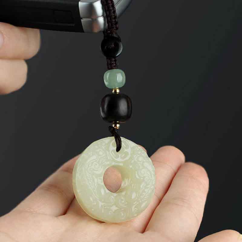 Schlüsselanhänger Pixiu Jade Wohlstand Frieden Feng Shui Glücksbringer spirituell Handarbeit