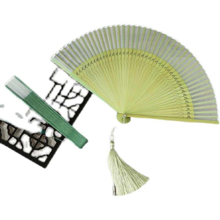 Japan Fächer Libelle Quaste Maulbeerseide Wanddeko