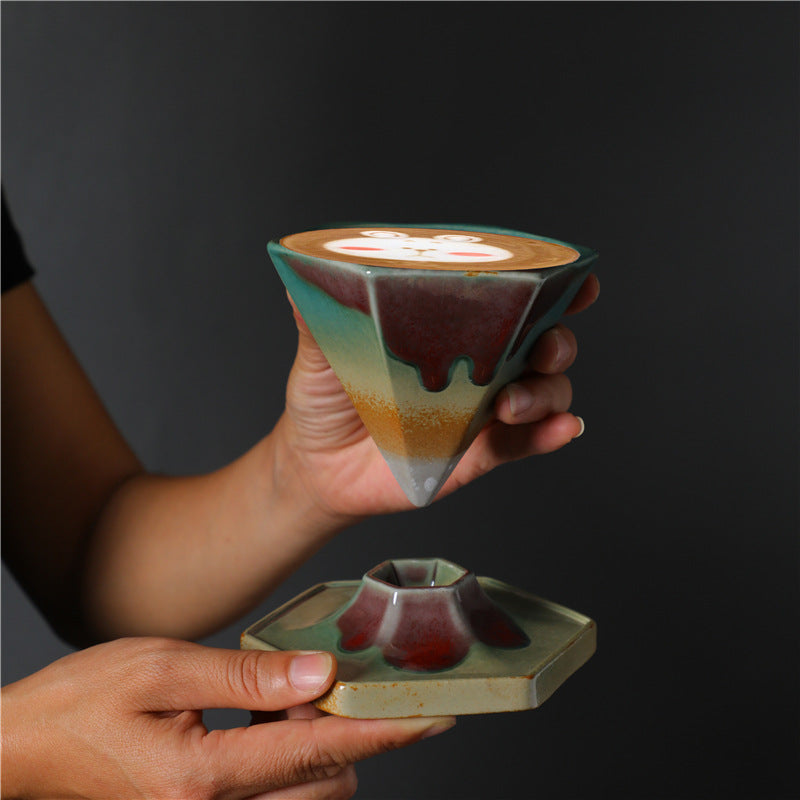 Japanische Teetasse Sechseck Keramik Untersetzer Deko