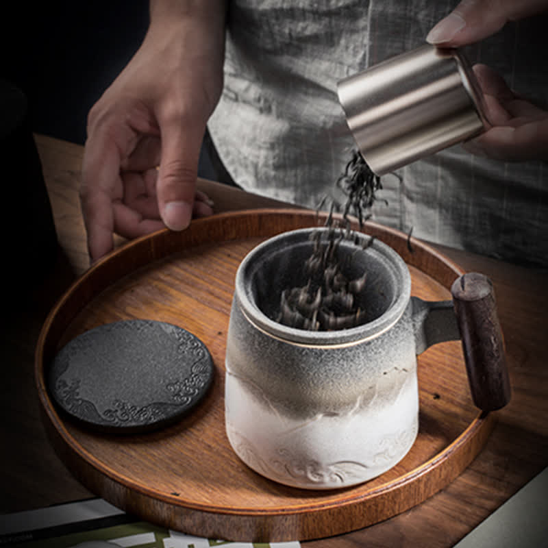 Japanische Teetasse Berg Meer Keramik Vintage Geschenk