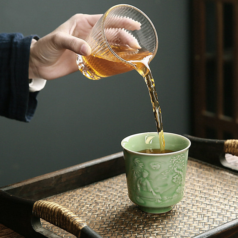 Japanische Teetasse Berge Kiefer Keramik Geschenk
