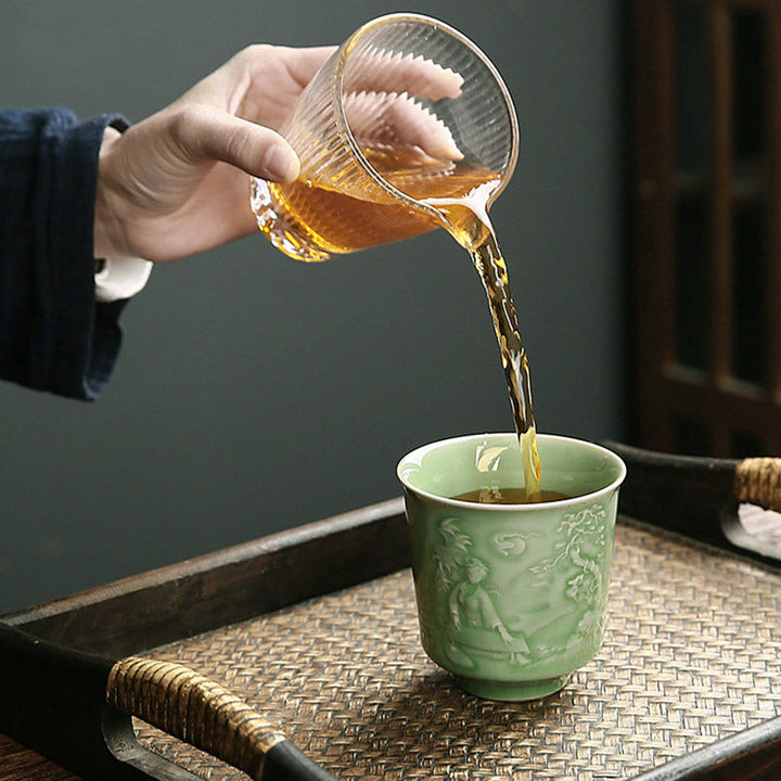 Japanische Teetasse Berge Kiefer Keramik Geschenk