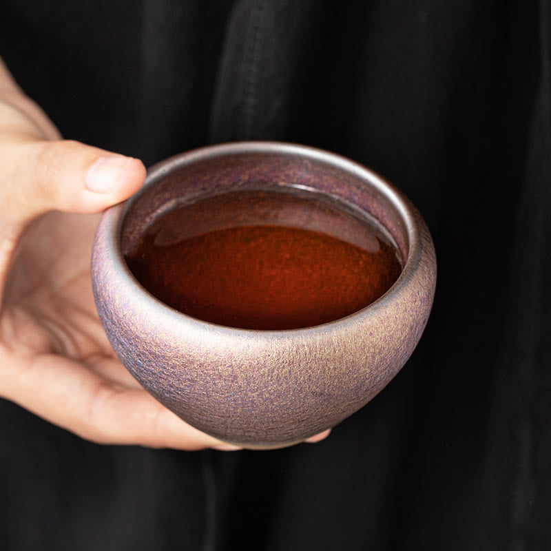 Japanische Teetasse Lila Jianzhan Porzellan Teezeremonie