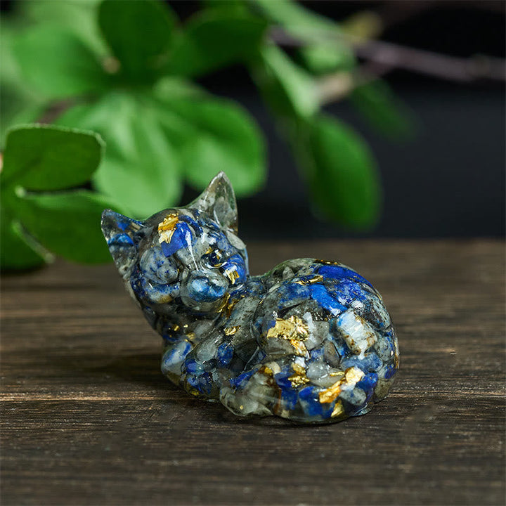 Katze Dekofigur Kristall Klein Glücksbringer