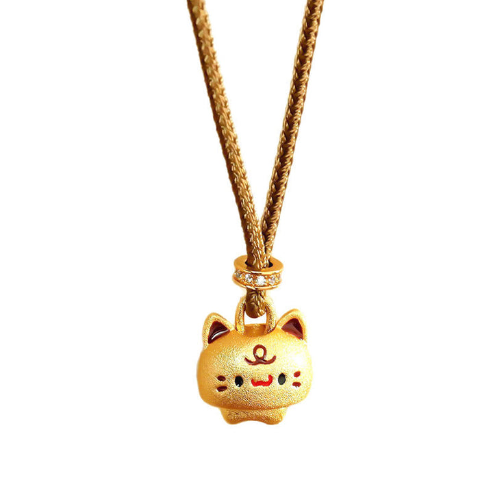 Goldene Kette Kupfer Katze Anhänger verstellbar geflochten Schutz Glück