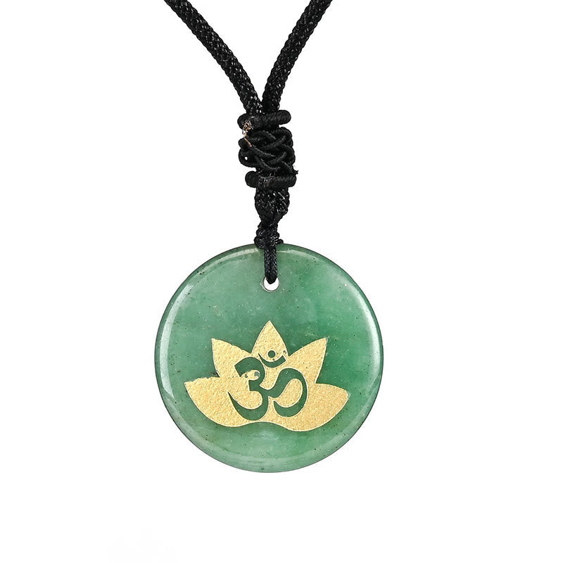 Kette Amethyst Tigerauge Lotus Om – Heilung Green Aventurine