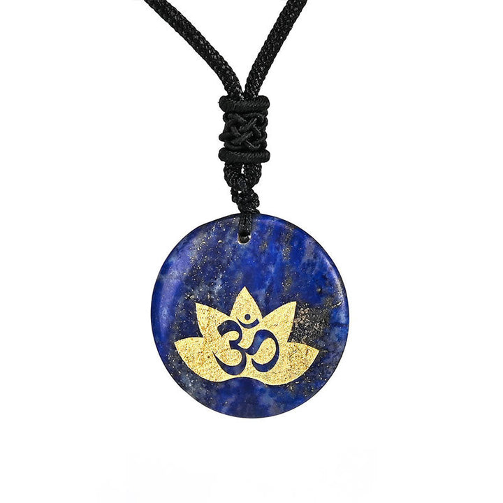 Kette Amethyst Tigerauge Lotus Om – Heilung Lazurite