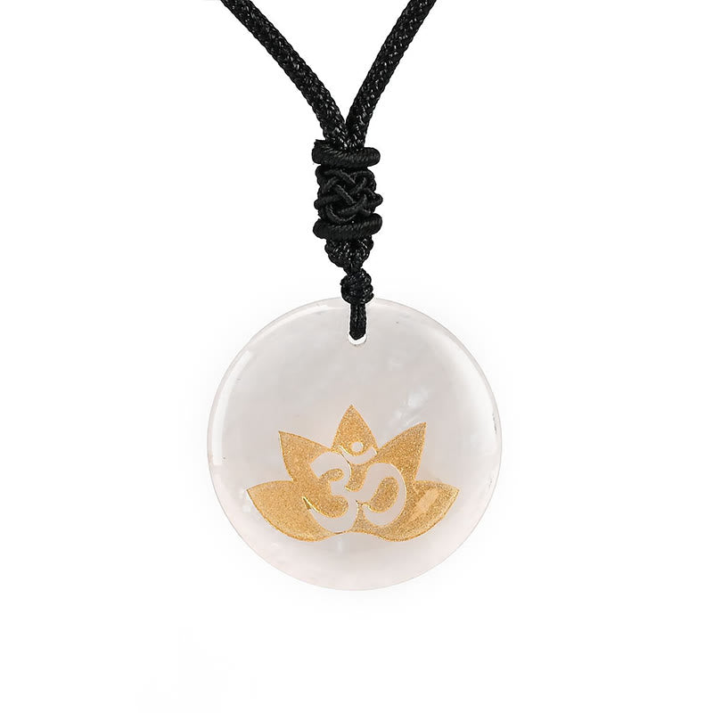 Kette Amethyst Tigerauge Lotus Om – Heilung White Crystal