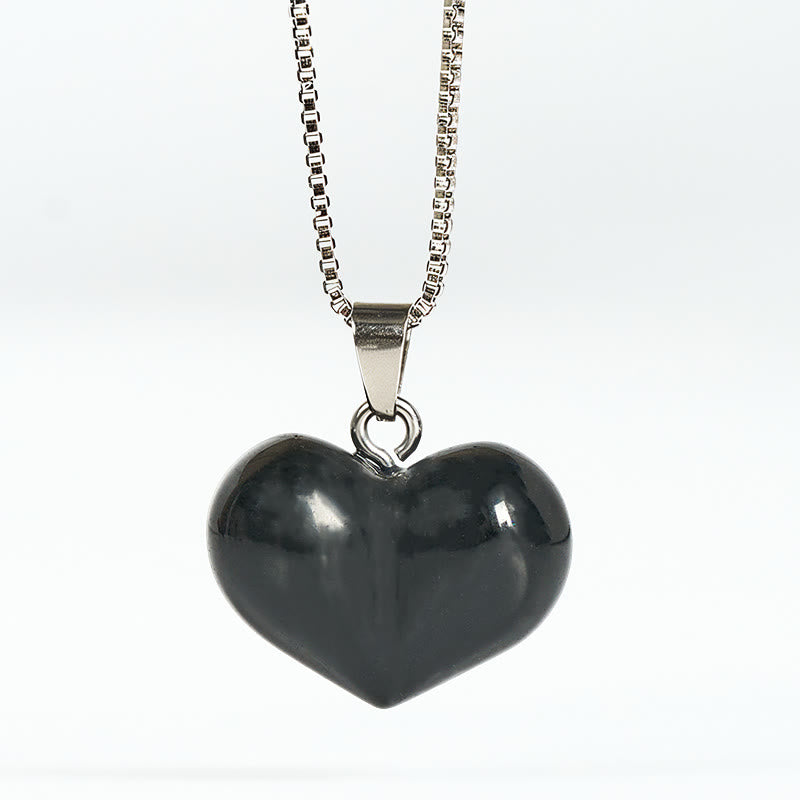 Kette Amethyst Topas Rosenquarz Herz – Balance Black Obsidian