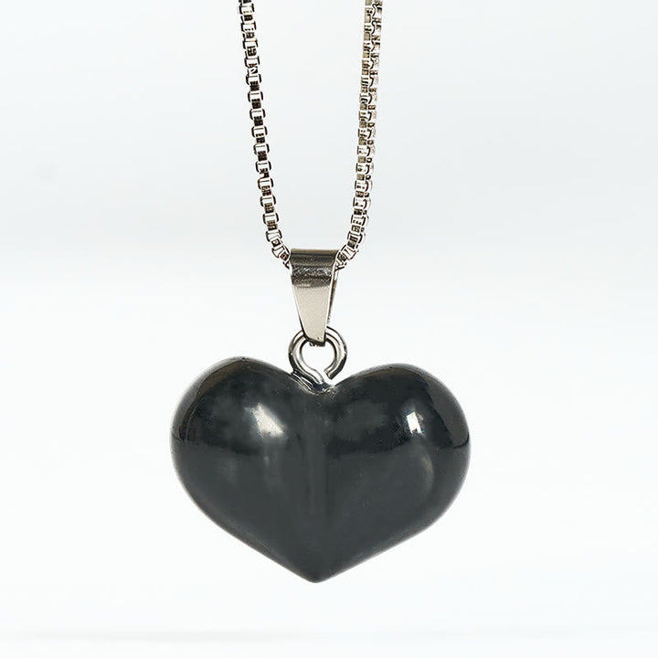 Kette Amethyst Topas Rosenquarz Herz – Balance Black Obsidian