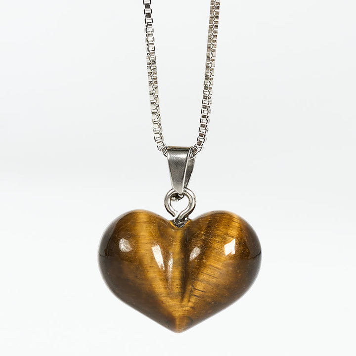 Kette Amethyst Topas Rosenquarz Herz – Balance Tiger Eye