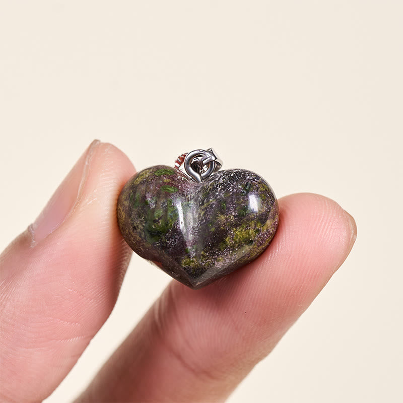Grüner Kristall Herz Anhänger Kette Amethyst Topas Rosenquarz Balance