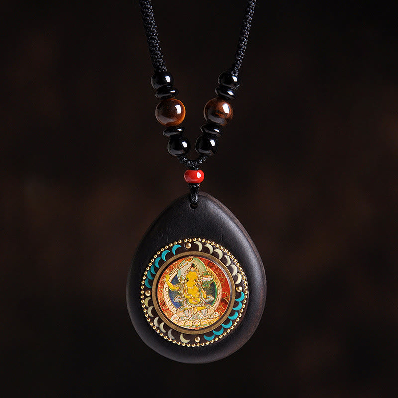 Kette Ebenholz Tigerauge Schwarzer Onyx Rabbit-Manjushri Bodhisattva