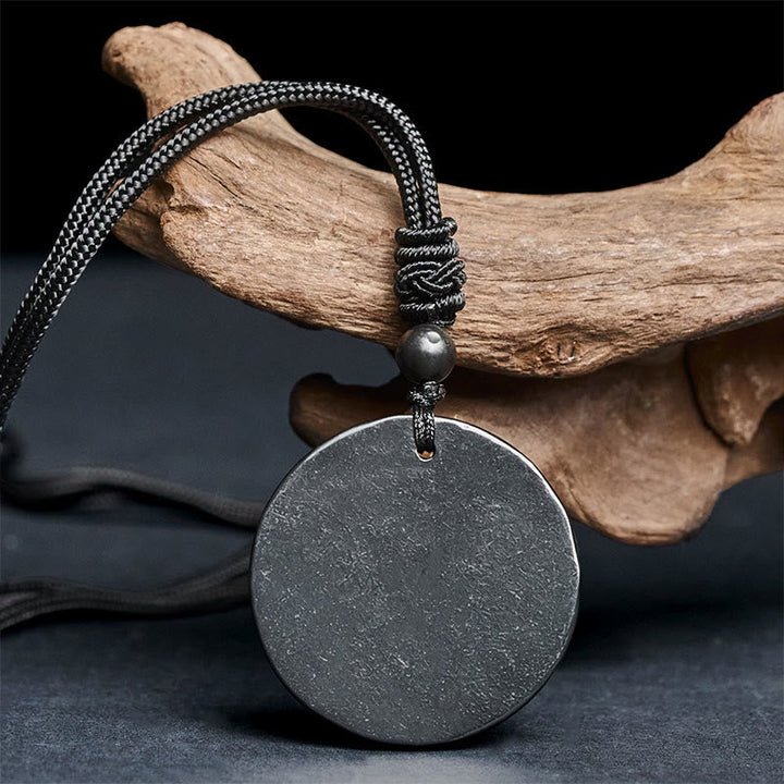 Kette Shungit Kreis Schutz schwarzer Naturstein eleganter Anhänger