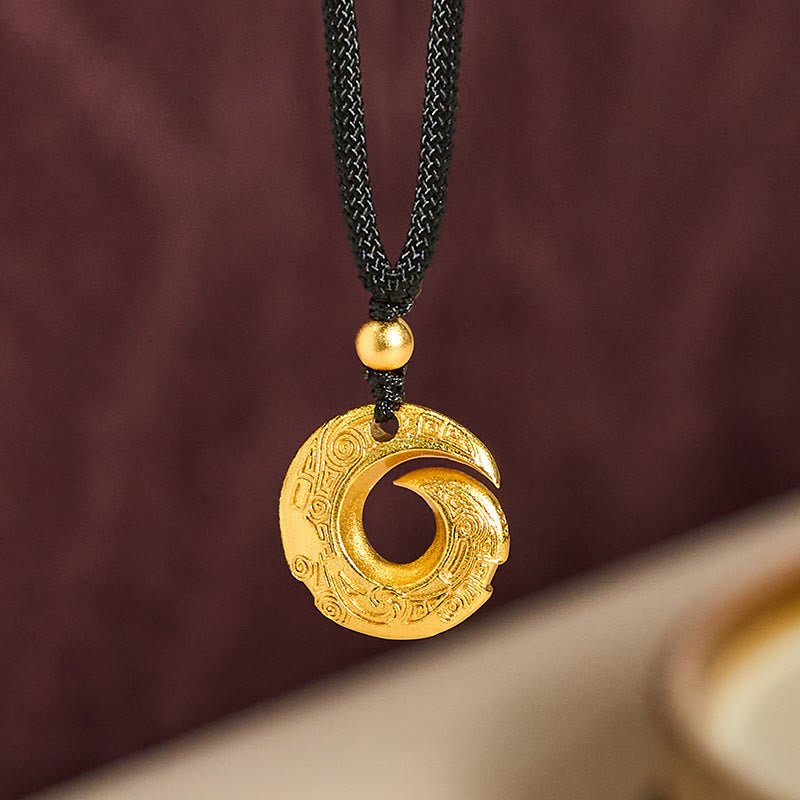 Vergoldete Kette Messing Frieden-Schnalle goldener Spiralanhänger eleganter Schmuck