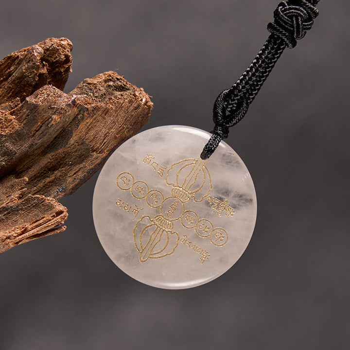 Schwarzer Obsidian Vajra Kette Naturstein Anhänger spirituelle Erfüllung