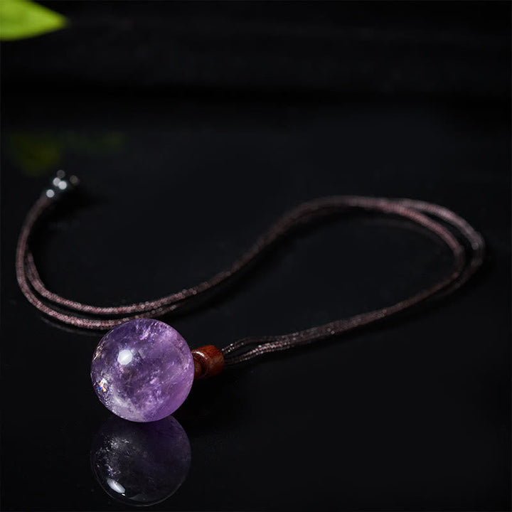 Amethyst Kette mit violettem Stein Anhänger Naturstein Schutz