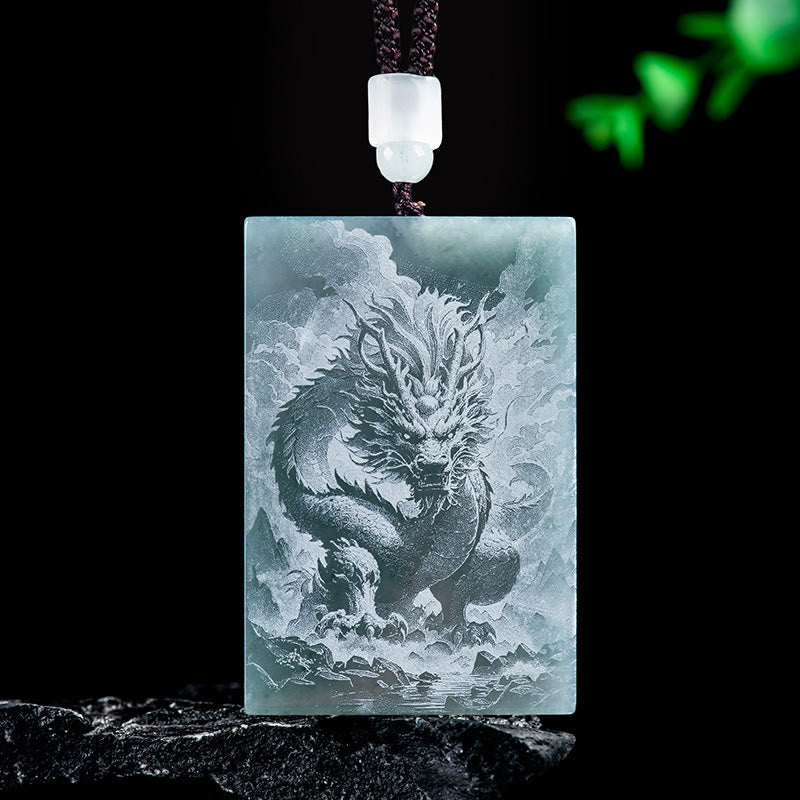 Kette Jade Pferd Gravur Chinesischer Zodiak – Fülle Dragon