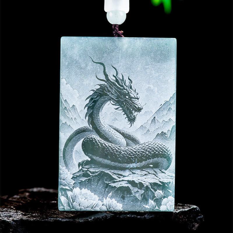 Kette Jade Pferd Gravur Chinesischer Zodiak – Fülle Snake