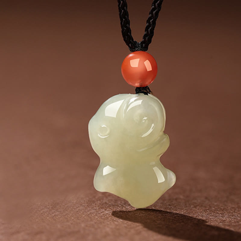 Kette Jade Südrot Achat Pferd Chinesischer Zodiak – Wohlstand Ox