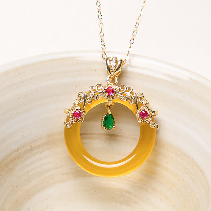 Kette Grüner Chalzedon Buddha Schnalle – Frieden