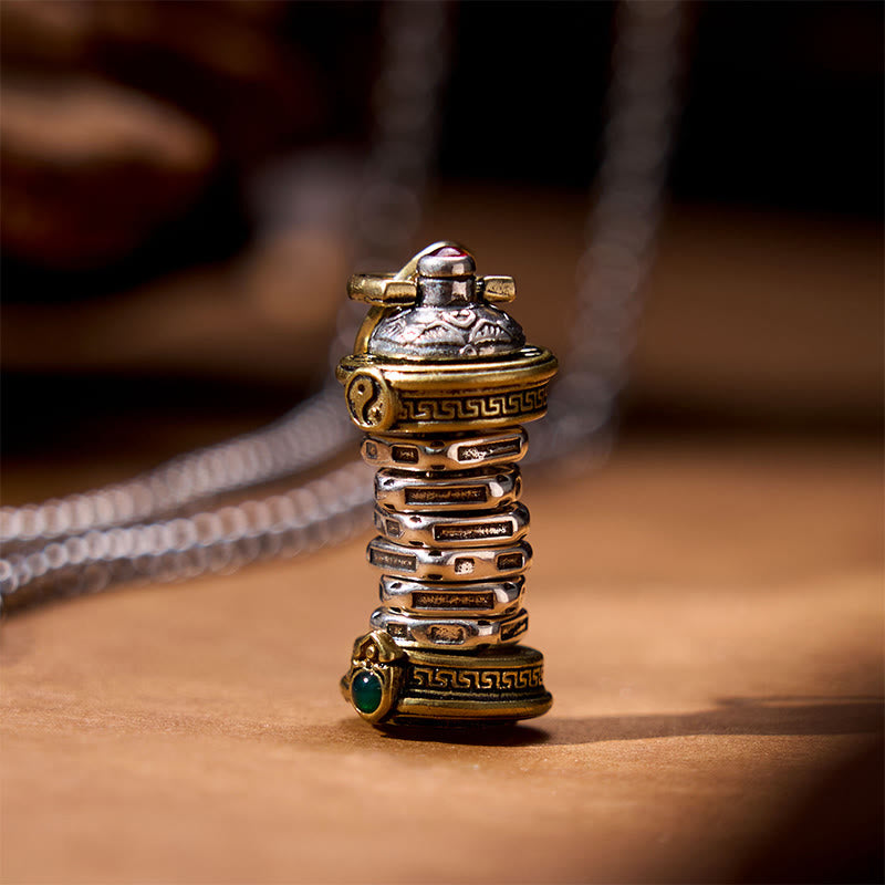 Drehbare Kupfer Kette Turm Anhänger Balance Spirituelles Design