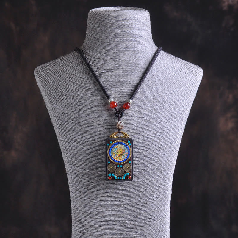 Spirituelle Kette mit Kupfermünze Anhänger Yin Yang Gleichgewicht