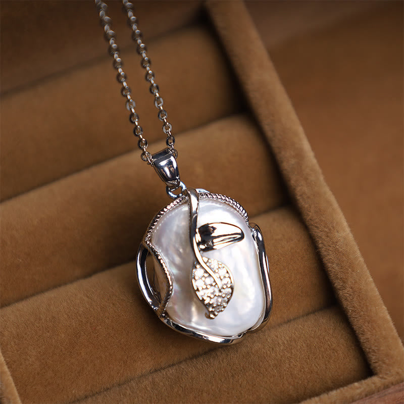 Kette Perle Blume Natur Kupfer – Aufrichtigkeit Silver Baroque Pearl