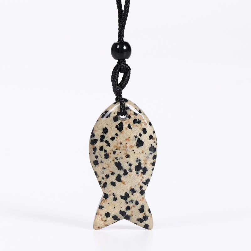 Kette Rosenquarz Amethyst Topas Koi-Fisch – Erfolg Dalmatian Jasper