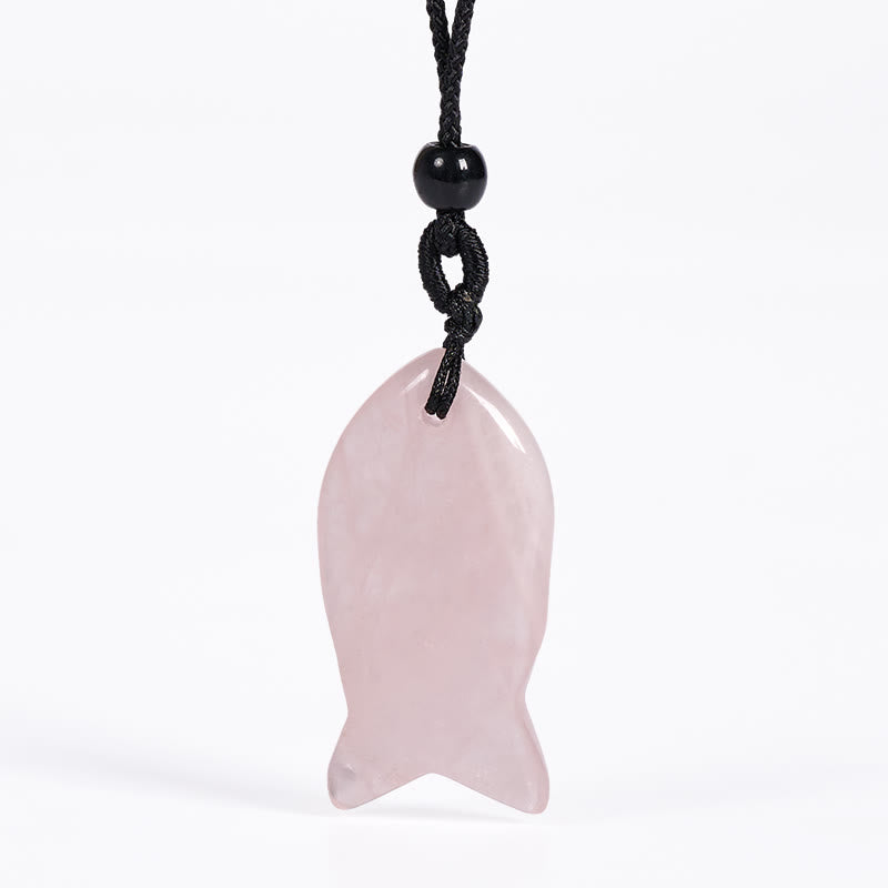 Kette Rosenquarz Amethyst Topas Koi-Fisch – Erfolg Pink Crystal