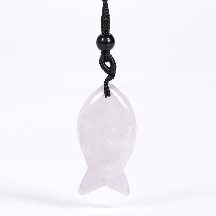 Kette Rosenquarz Amethyst Topas Koi-Fisch – Erfolg White Crystal