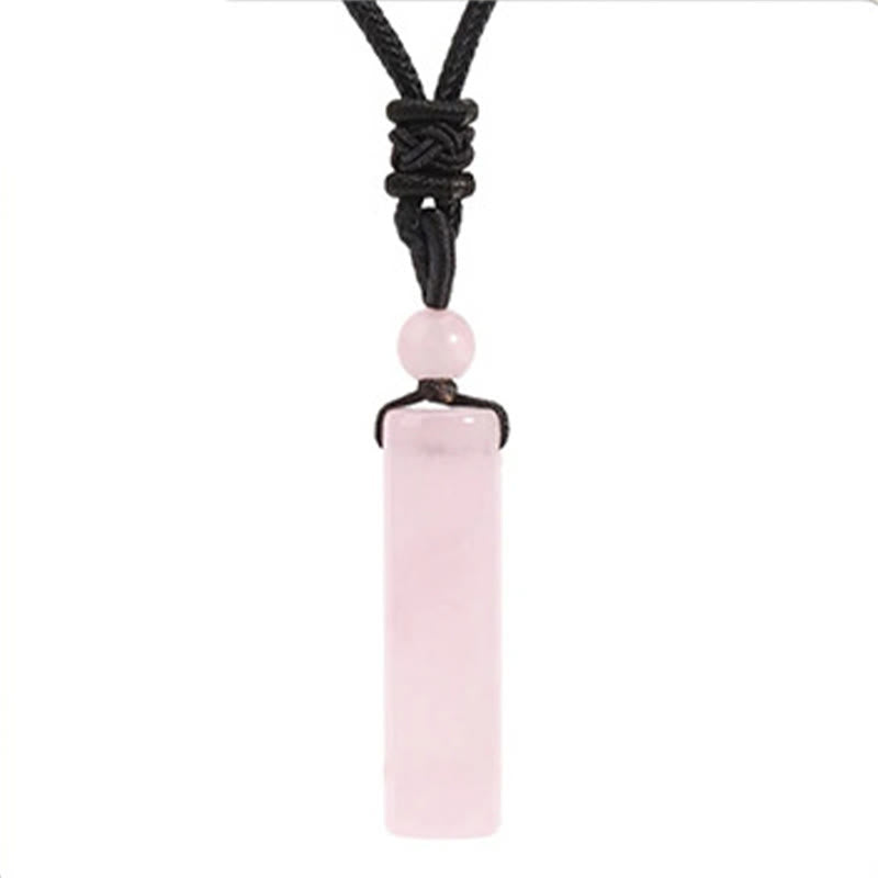 Kette Rosenquarz Aventurin Amethyst Zylinder – Heilung Rose Quartz