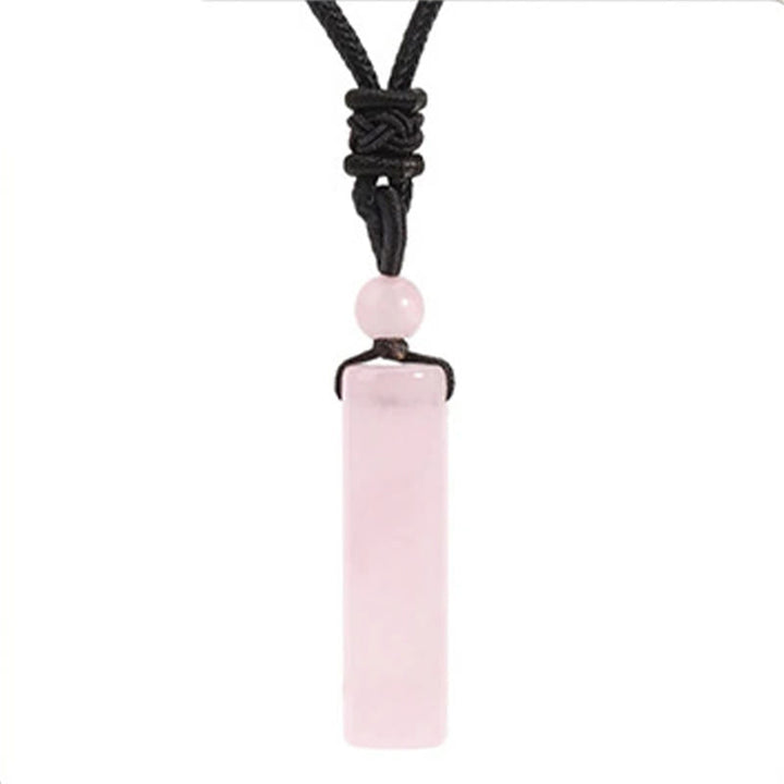 Kette Rosenquarz Aventurin Amethyst Zylinder – Heilung Rose Quartz