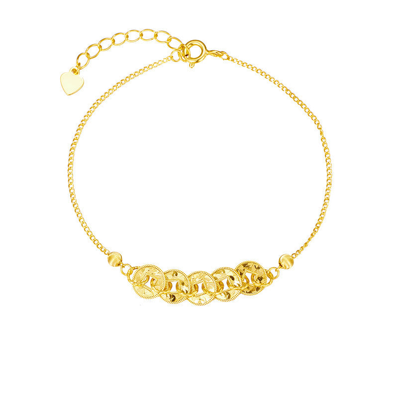 Goldenes Armband mit fünf Kaiser-Münzen Anhänger Schutz