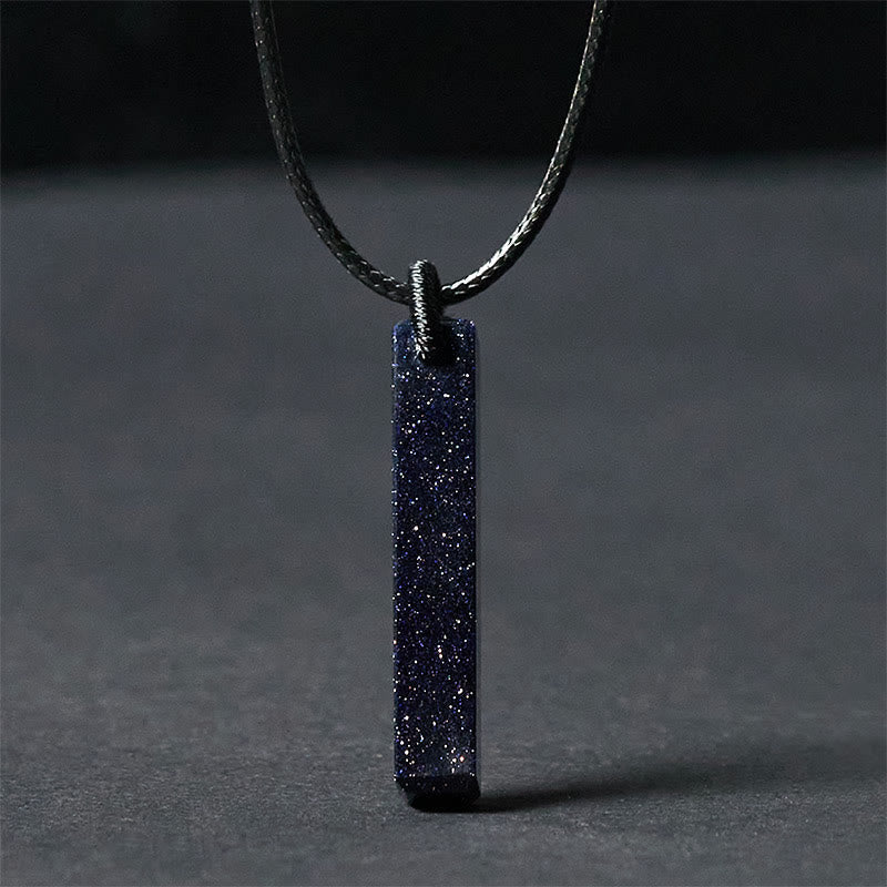Kette Schwarzer Obsidian Blauer Sandstein – Transformation Blue Sandstone