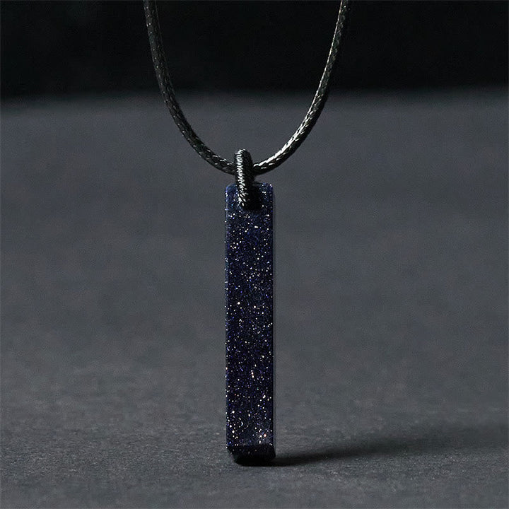 Kette Schwarzer Obsidian Blauer Sandstein – Transformation Blue Sandstone