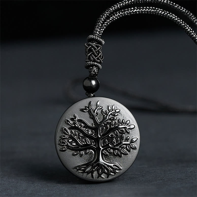 Kette Schwarzer Obsidian Lebensbaum – Transformation