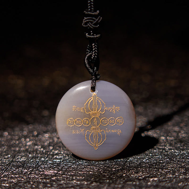 Kette Schwarzer Obsidian Vajra Natur – Erfüllung Agate
