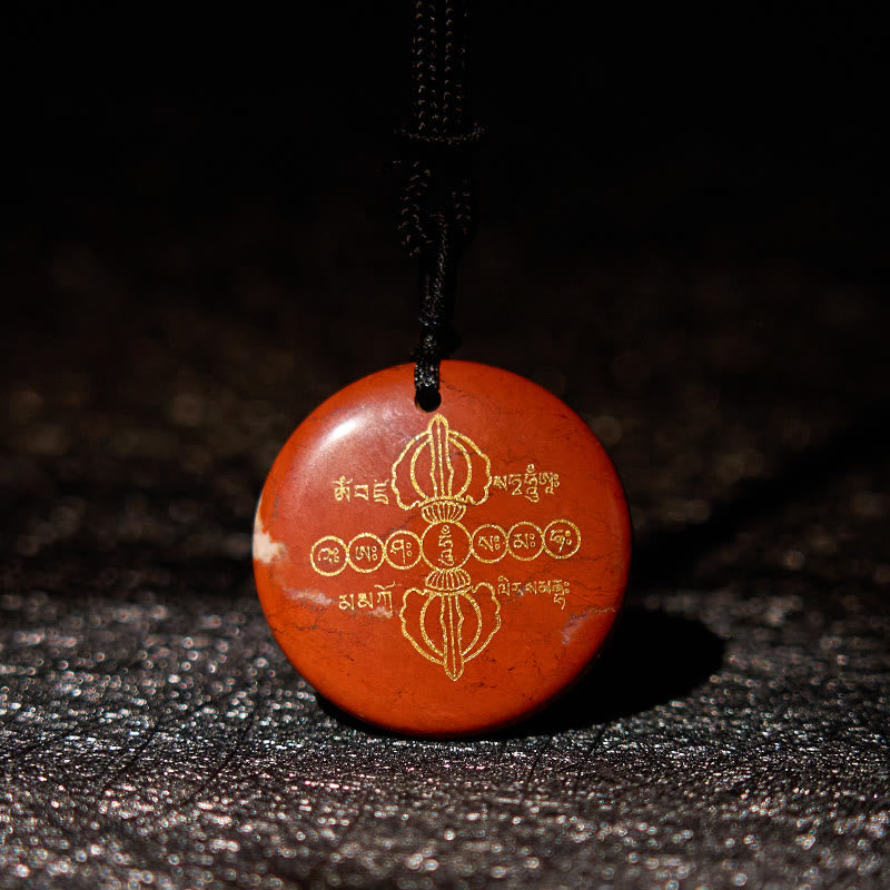 Kette Schwarzer Obsidian Vajra Natur – Erfüllung Red Stone