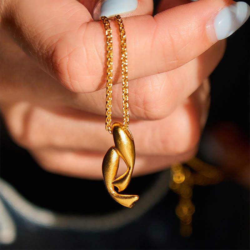 Vergoldete Messing Kette Koi-Fische Anhänger Symbol Wohlstand Schmuck