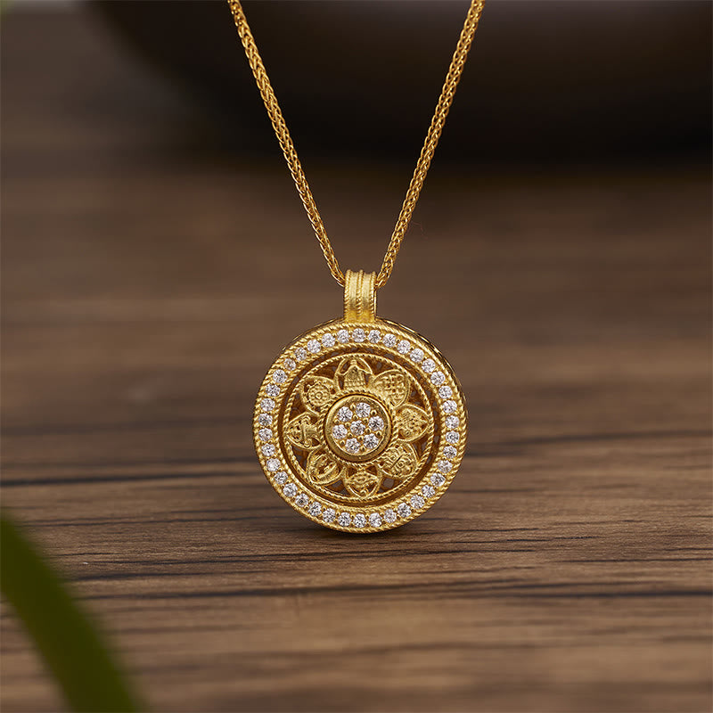 Kette Sterlingsilber Acht Schätze Luo Pan – Segen