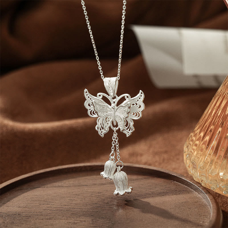 Kette Sterlingsilber Schmetterling Maiglöckchen