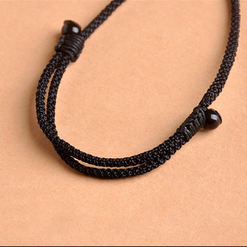 Schwarzer Onyx Kette Ebenholz Tigerauge Anhänger Naturstein