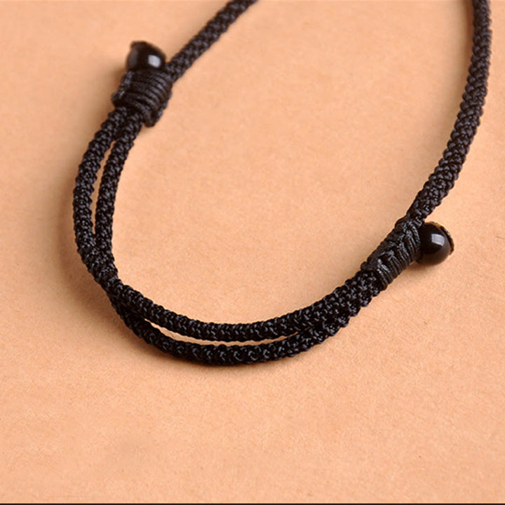 Schwarzer Onyx Kette Ebenholz Tigerauge Anhänger Naturstein